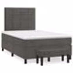 vidaXL Sommier à lattes de lit et matelas gris foncé 120x190cm velours - 120 x 190 cm