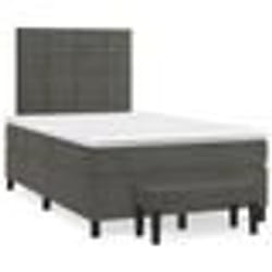 vidaXL Sommier à lattes de lit et matelas gris foncé 120x190cm velours - 120 x 190 cm
