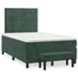 vidaXL Sommier à lattes de lit avec matelas vert foncé 120x190 cm - 120 x 190 cm