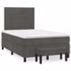 vidaXL Sommier à lattes de lit et matelas gris foncé 120x190cm velours - 120 x 190 cm