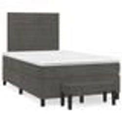 vidaXL Sommier à lattes de lit et matelas gris foncé 120x190cm velours - 120 x 190 cm