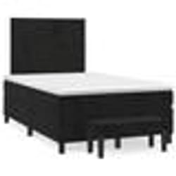 vidaXL Sommier à lattes de lit avec matelas noir 120x190 cm velours - 120 x 190 cm