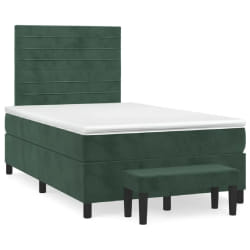 vidaXL Sommier à lattes de lit avec matelas vert foncé 120x190 cm - 120 x 190 cm