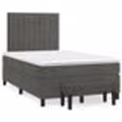 vidaXL Sommier à lattes de lit et matelas gris foncé 120x190cm velours - 120 x 190 cm