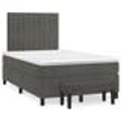 vidaXL Sommier à lattes de lit et matelas gris foncé 120x190cm velours - 120 x 190 cm