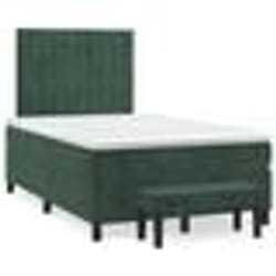 vidaXL Sommier à lattes de lit avec matelas vert foncé 120x190 cm - 120 x 190 cm