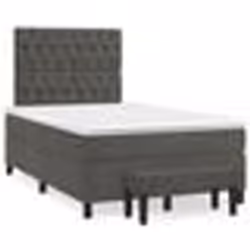 vidaXL Sommier à lattes de lit et matelas gris foncé 120x190cm velours - 120 x 190 cm