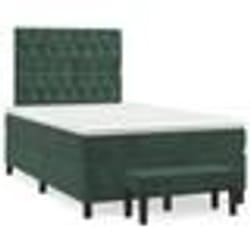 vidaXL Sommier à lattes de lit avec matelas vert foncé 120x190 cm - 120 x 190 cm