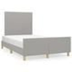 vidaXL Cadre de lit sans matelas gris clair 120x190 cm tissu - 120 x 190 cm