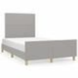 vidaXL Cadre de lit sans matelas gris clair 120x190 cm tissu - 120 x 190 cm