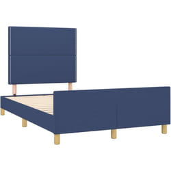Cadre De Lit Sans Matelas Bleu 120x190 Cm Tissu Vidaxl