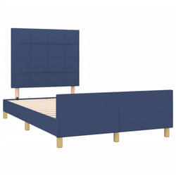 Cadre De Lit Sans Matelas Bleu 120x190 Cm Tissu Vidaxl