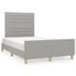vidaXL Cadre de lit sans matelas gris clair 120x190 cm tissu - 120 x 190 cm