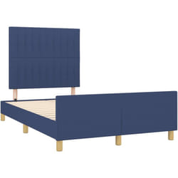 Cadre De Lit Sans Matelas Bleu 120x190 Cm Tissu Vidaxl