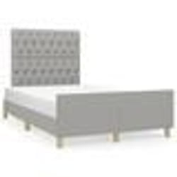 vidaXL Cadre de lit sans matelas gris clair 120x190 cm tissu - 120 x 190 cm