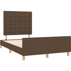 Cadre De Lit Sans Matelas Marron Foncé 120x190 Cm Tissu Vidaxl