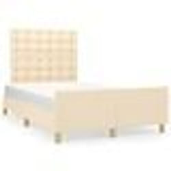 vidaXL Cadre de lit sans matelas crème 120x190 cm tissu - 120 x 190 cm