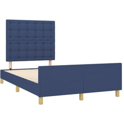 Cadre De Lit Sans Matelas Bleu 120x190 Cm Tissu Vidaxl