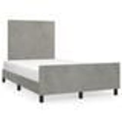 vidaXL Cadre de lit sans matelas gris clair 120x190 cm velours - 120 x 190 cm
