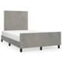 vidaXL Cadre de lit sans matelas gris clair 120x190 cm velours - 120 x 190 cm