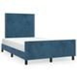 vidaXL Cadre de lit sans matelas bleu foncé 120x190 cm velours - 120 x 190 cm