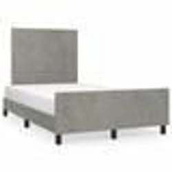 vidaXL Cadre de lit sans matelas gris clair 120x190 cm velours - 120 x 190 cm