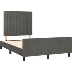 vidaXL Cadre de lit sans matelas gris foncé 120x190 cm velours - 120 x 190 cm
