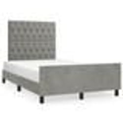 vidaXL Cadre de lit sans matelas gris clair 120x190 cm velours - 120 x 190 cm