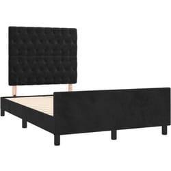 vidaXL Cadre de lit sans matelas noir 120x190 cm velours - 120 x 190 cm