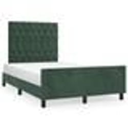 vidaXL Cadre de lit sans matelas vert foncé 120x190 cm velours - 120 x 190 cm