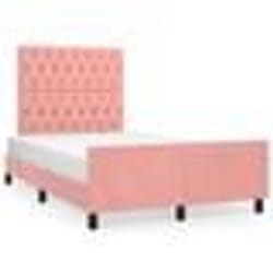 vidaXL Cadre de lit sans matelas rose 120x190 cm velours - 120 x 190 cm