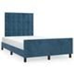 vidaXL Cadre de lit sans matelas bleu foncé 120x190 cm velours - 120 x 190 cm