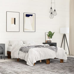 Vidaxl - Cadre de lit chêne fumé 120x190 cm bois d'ingénierie et métal