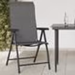 vidaXL Chaises pliables de jardin lot de 8 gris résine tressée
