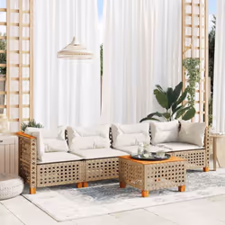 Cet ensemble de canapés de jardin est le complément parfait de votre arrière-cour, terrasse ou patio, offrant un espace confo ...