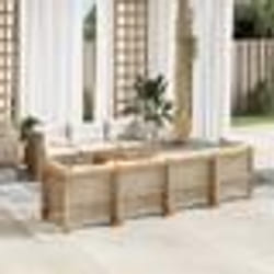 vidaXL Salon de jardin avec coussins 8 pcs beige résine tressée