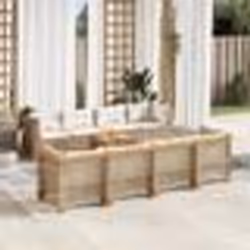 vidaXL Salon de jardin avec coussins 9 pcs beige résine tressée