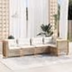 vidaXL Salon de jardin avec coussins 5 pcs beige résine tressée