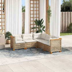 Vidaxl - Salon de jardin avec coussins 5 pcs beige résine tressée