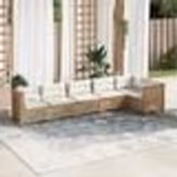 vidaXL Salon de jardin avec coussins 6 pcs beige résine tressée