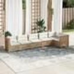 vidaXL Salon de jardin avec coussins 6 pcs beige résine tressée