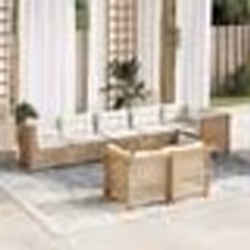 vidaXL Salon de jardin avec coussins 8 pcs beige résine tressée