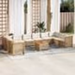 vidaXL Salon de jardin 11 pcs avec coussins beige résine tressée