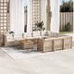 vidaXL Salon de jardin 11 pcs avec coussins beige résine tressée