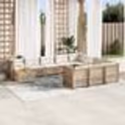 vidaXL Salon de jardin 11 pcs avec coussins beige résine tressée