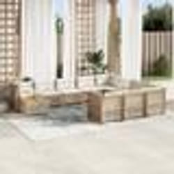 vidaXL Salon de jardin 11 pcs avec coussins beige résine tressée