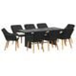 vidaXL Ensemble de salle à manger de jardin 9 pièces en poly rotin noir