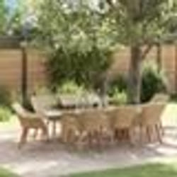 vidaXL Ensemble de salle à manger de jardin 9 pièces en poly rattan beige