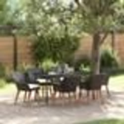 vidaXL Ensemble de salle à manger de jardin 7 pièces en poly rattan noir