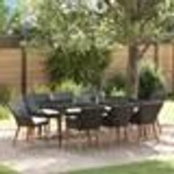vidaXL Ensemble de Salle à Manger de Jardin 9 Pièces en Poly Rattan Noir